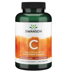 SWANSON Vitamín C so šípkami s časovaným dodávaním 250 tabliet