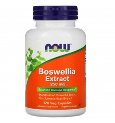 NOW FOODS Extrakt z Boswellie 250 mg (Extrakt z Boswellie plus extrakt z jadra kurkumy) 120 vegetariánskych kapsúl