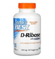 Doctor’s Best D-ribóza s bioenergiou ribóza 850 mg (ribóza) 120 vegetariánskych kapsúl