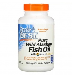 Lekársky najlepší čistý divoký aljašský rybí olej s AlaskOmega (Omega-3, EPA, DHA) 180 rybej múčky