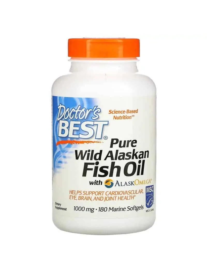 Lekársky najlepší čistý divoký aljašský rybí olej s AlaskOmega (Omega-3, EPA, DHA) 180 rybej múčky