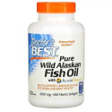 Doctor’s Best čistý divoký aljašský rybí olej s AlaskOmega (Omega-3, EPA, DHA) 180 rybej múčky