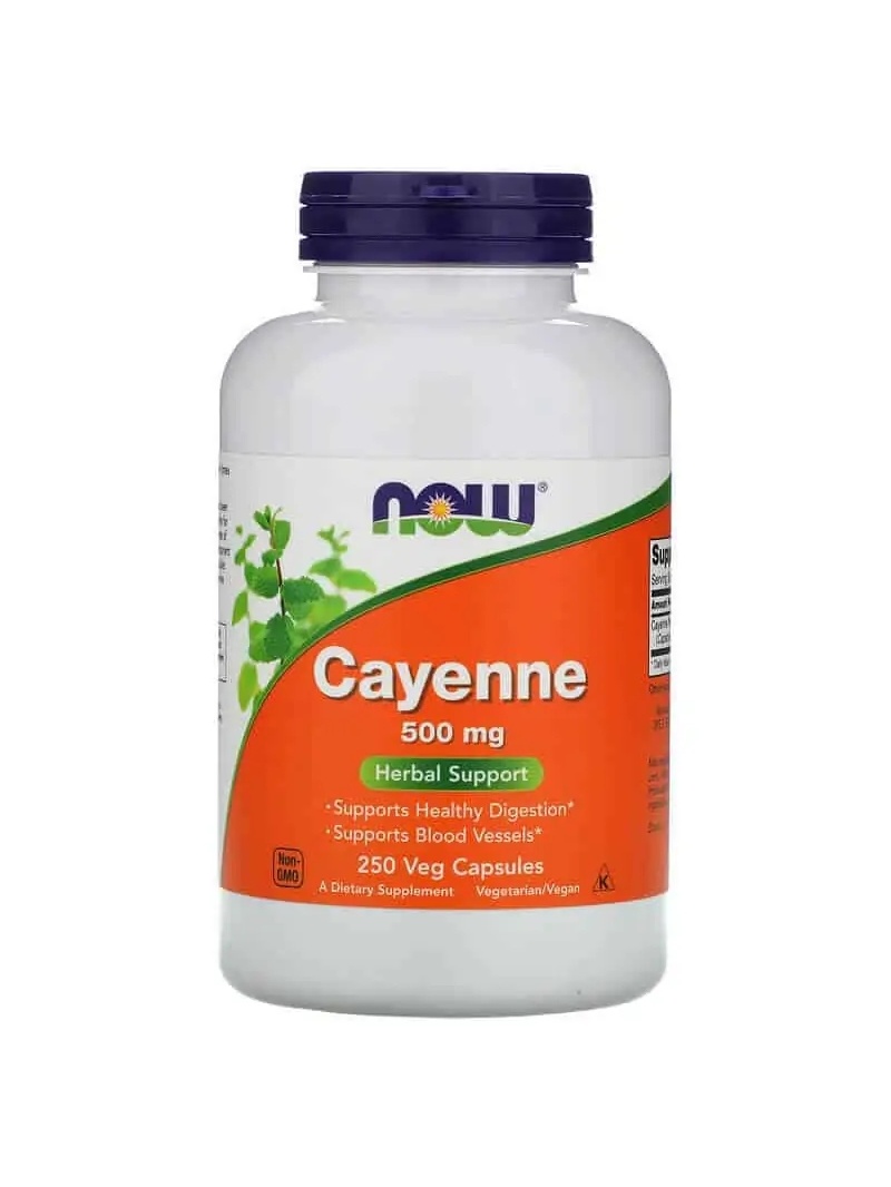 NOW FOODS Cayenne 500 mg (Cayenne Paprika) 250 vegetariánskych kapsúl