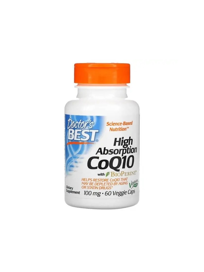 Najlepší liek s vysokou absorpciou CoQ10 s BioPerine 100 mg (CoQ10 s Bioperine) 60 vegetariánskych kapsúl