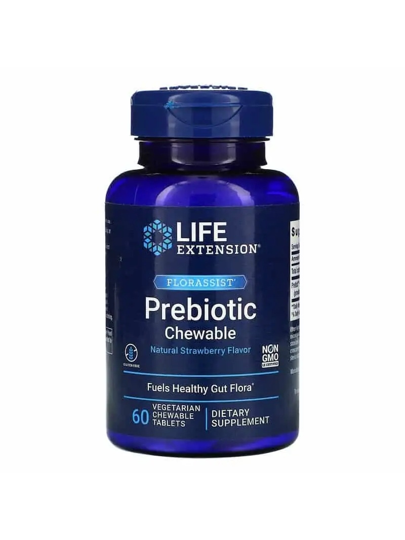 LIFE EXTENSION Florassist Prebiotic Chewable 60 žuvacích tabliet Jahoda