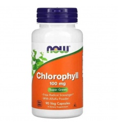 NOW FOODS Chlorofyl 100 mg (chlorofyl) 90 vegetariánskych kapsúl