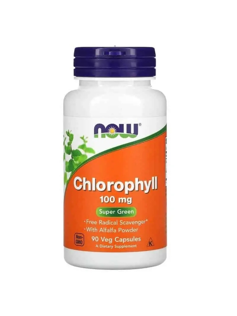 NOW FOODS Chlorofyl 100 mg (chlorofyl) 90 vegetariánskych kapsúl