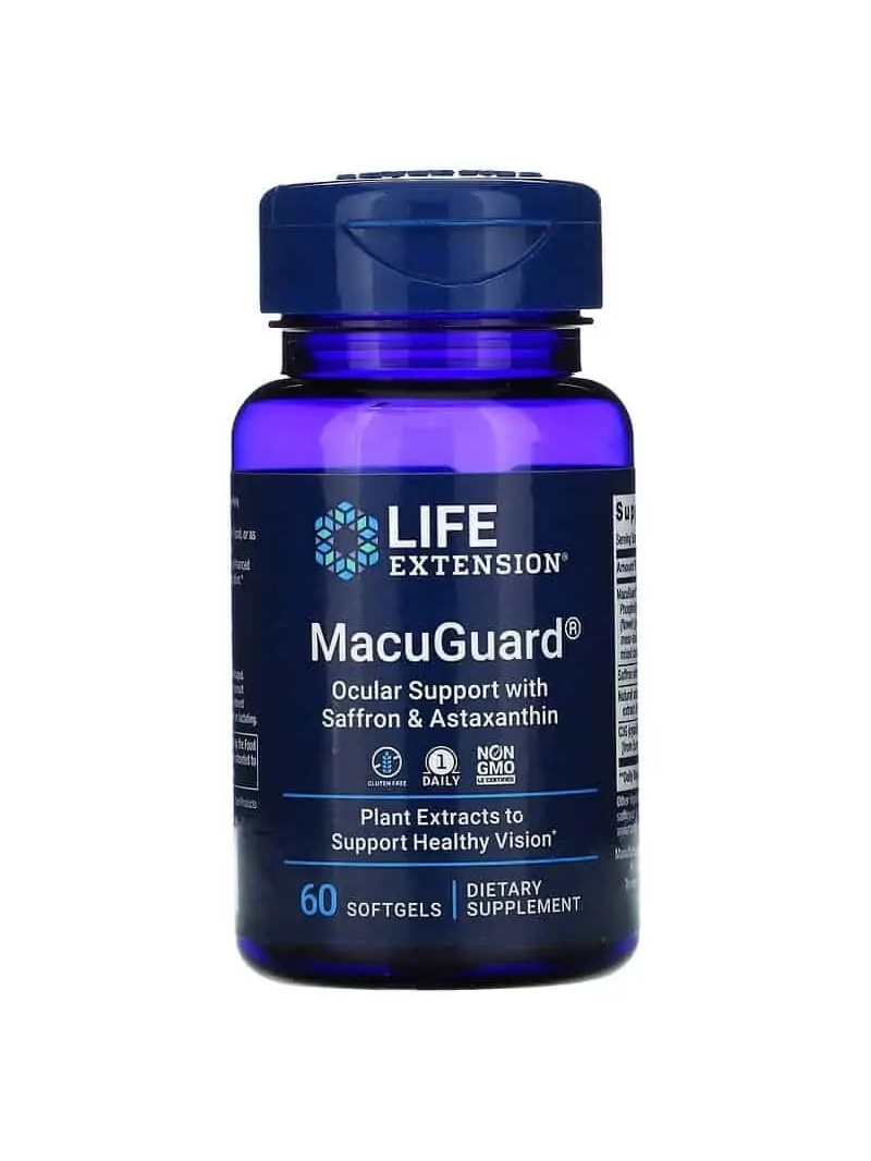 PREDĹŽENIE ŽIVOTA MacuGuard očná podpora safranom a astaxantínom (očí ochrana) 60 metrov štvorcových