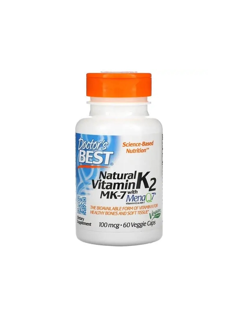 Lekársky najlepší prírodný vitamín K2 MK-7 s MenaQ7 100 mcg 60 vegetariánskych kapsúl