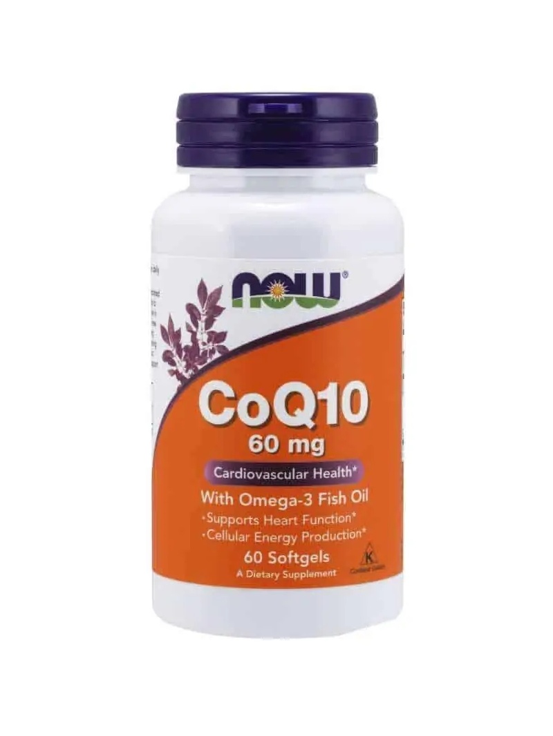 NOW FOODS CoQ10 s Omega-3 Rybí olej 60 mg (kardiovaskulárne zdravie) 60 balení