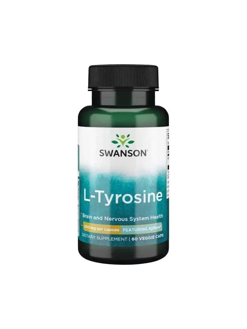 SWANSON AjiPure L-tyrozín (L-tyrozín, výživné vločky) 60 vegetariánskych kapsúl