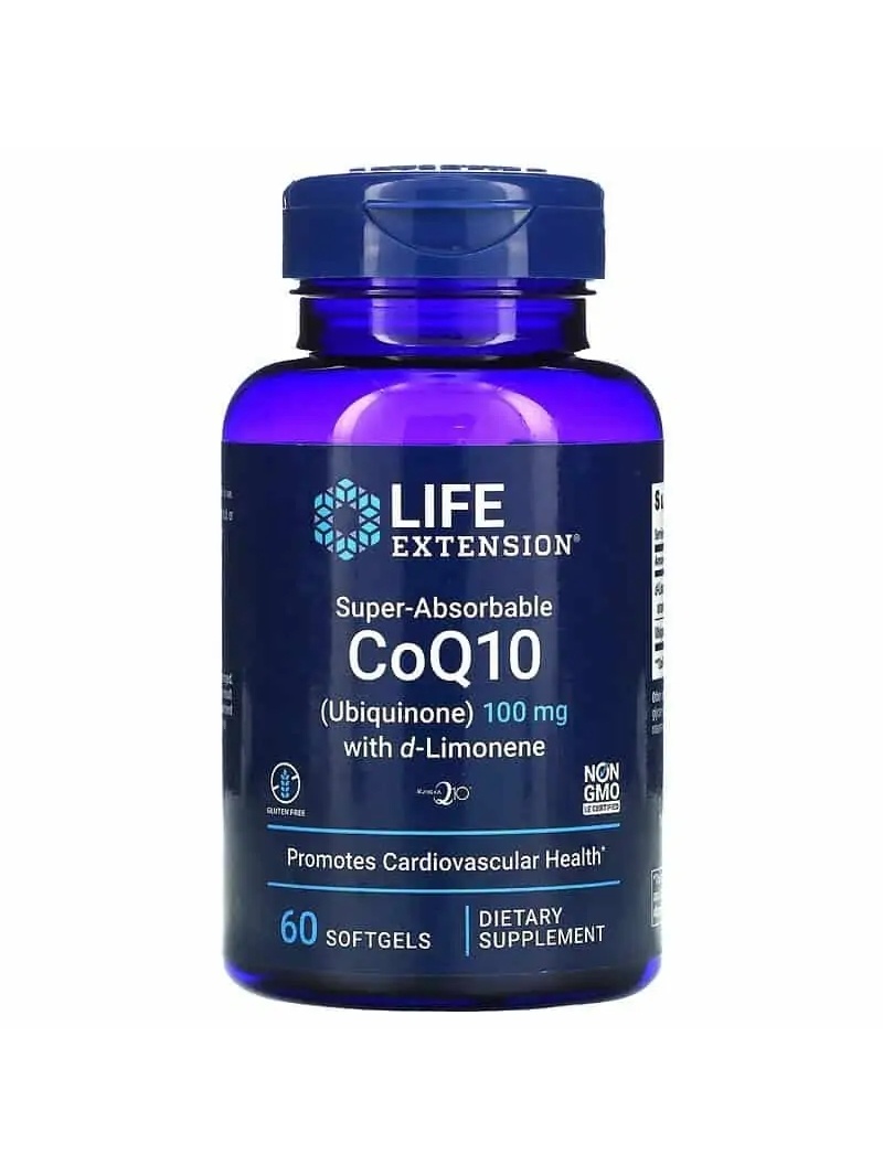 LIFE EXTENSION Super vstrebateľný CoQ10 s d-limonénom (koenzým Q10) 60 mäkkých gélov