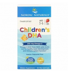 Nordic Naturals Detská DHA 250 mg (Omega-3 pre deti) 90 balení Jahoda