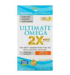 NORDIC NATURALS Ultimate Omega 2X Mini s vitamínom D3 60 mäkkých gélov