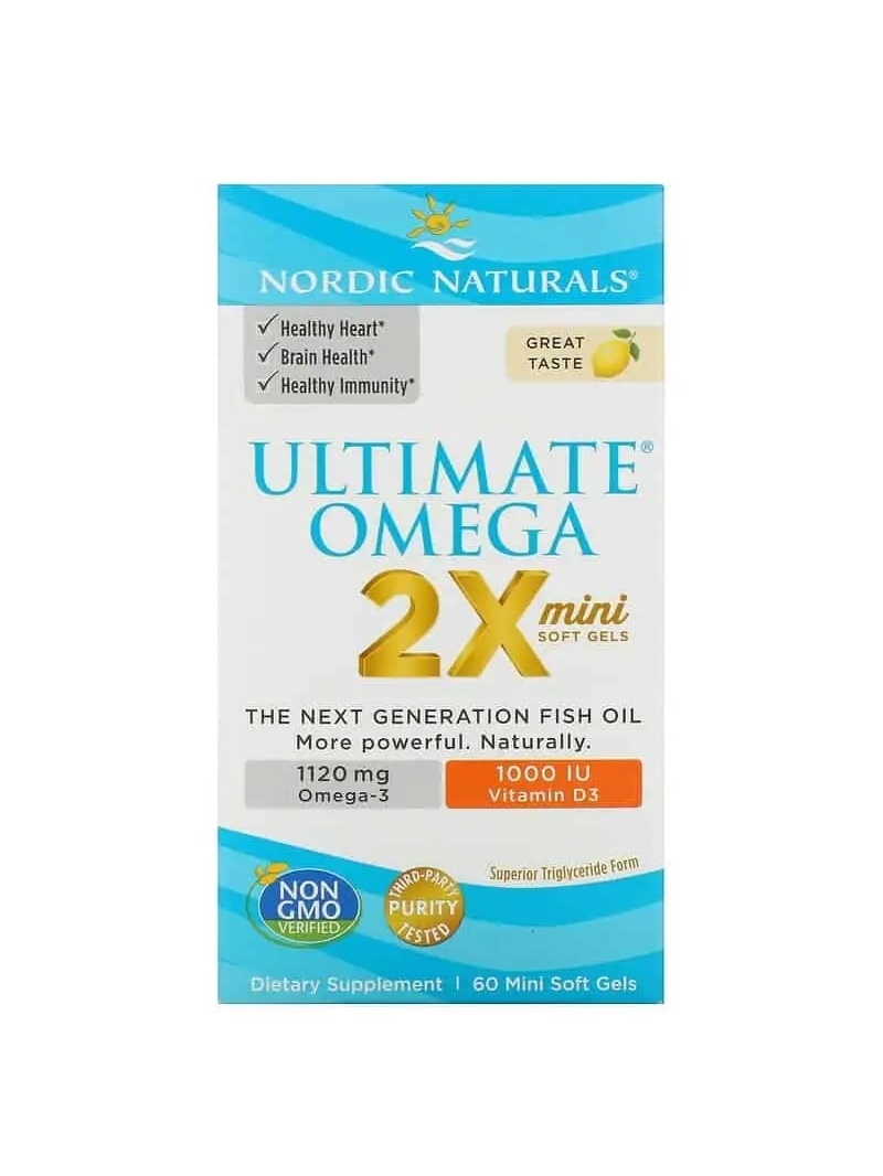 NORDIC NATURALS Ultimate Omega 2X Mini s vitamínom D3 60 mäkkých gélov
