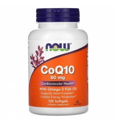 NOW FOODS CoQ10 with Omega-3 Fish Oil 60 mg (kardiovaskulárne zdravie) 120 balení
