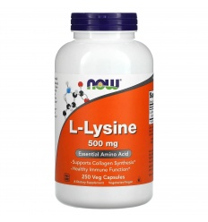 NOW FOODS L-lyzín 500 mg (L-lyzín) 250 vegetariánskych kapsúl
