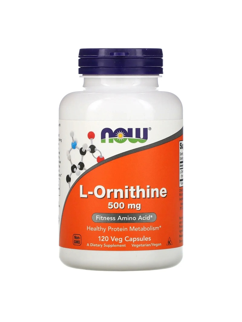 NOW FOODS L-ornitín 500 mg (L-ornitín) 120 vegetariánskych kapsúl