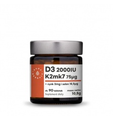 AURA HERBALS Vitamín D3 2000 IU + K2mk7 + Zinok + Selén 90 tbl.