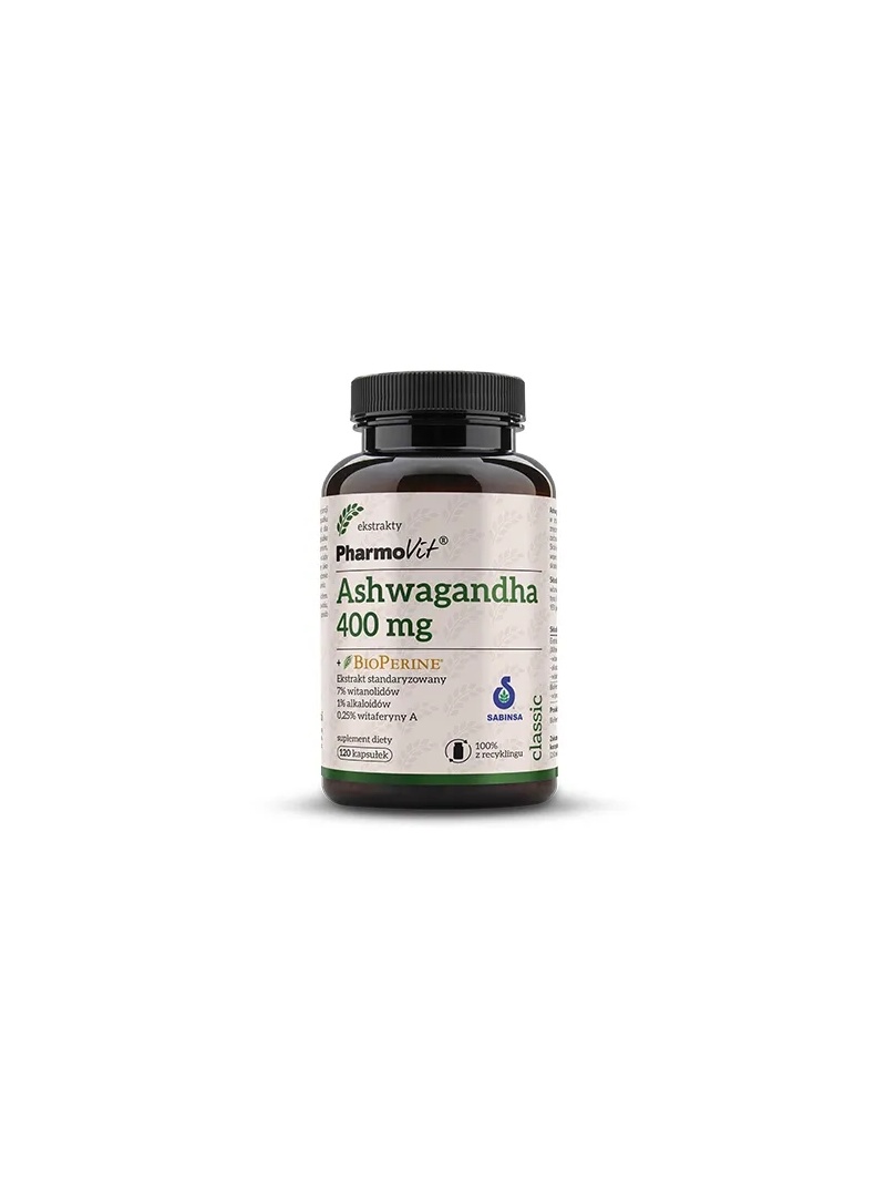 PHARMOVIT Ashwagandha 400 mg + Bioperine 120 kapsúl