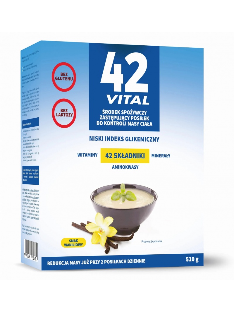 42 Vitálna nízkokalorická rastlinná strava (náhrada jedla, regulácia hmotnosti) 510 g