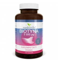 MEDVERITA Biotín 2500 mcg (vitamín B7) 180 kapsúl