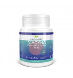 MEDVERITA Niacín kyselina nikotínová 16mg - prášok 250g