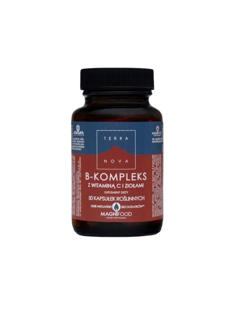 TERRANOVA B-COMPLEX s vitamínom C a bylinkami 50 zeleninových kapsúl
