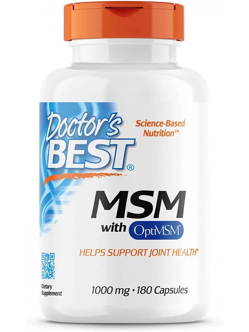 Najlepšie MSM od lekára s OptiMSM 1000 mg (podpora zdravia kĺbov) 180 kapsúl