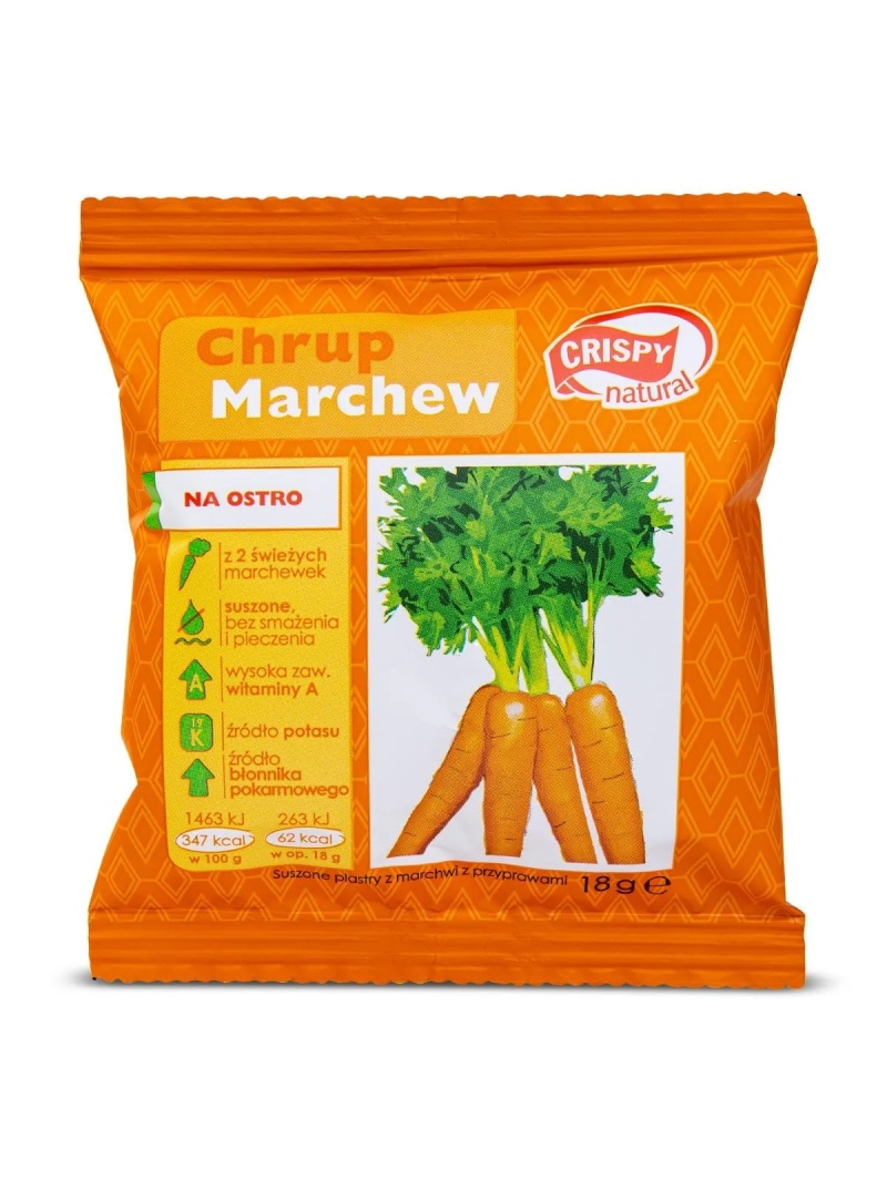 CRISPY NATURAL Mrkva s korením (sušené lupienky) 18g