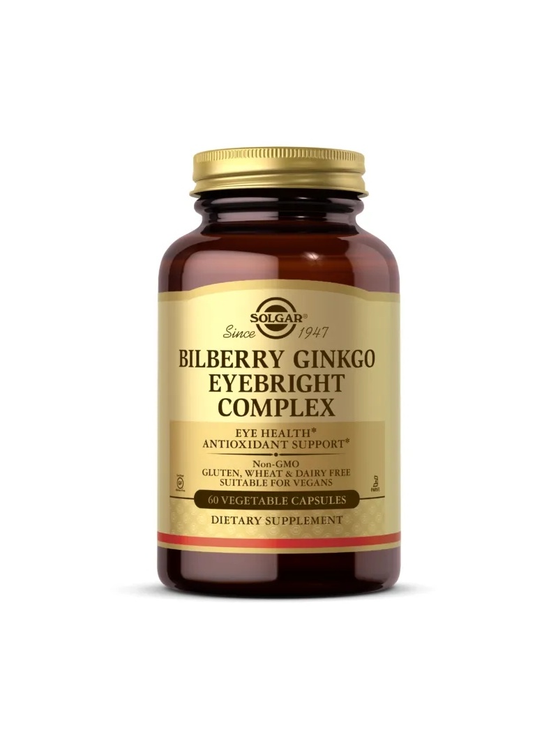 SOLGAR Bilberry Ginkgo Eyebright Complex 60 vegetariánskych kapsúl