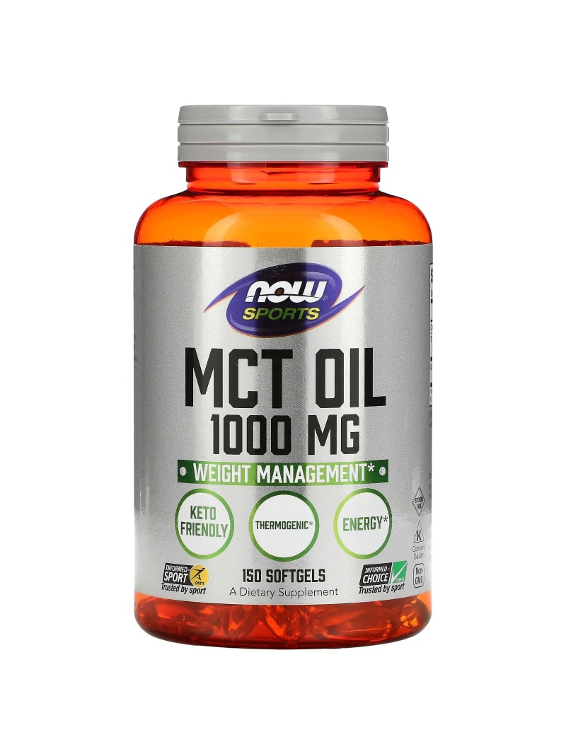 NOW SPORTS MCT Oil 1000 mg (MCT Oil, Weight Management) 150 mäkkých gélov