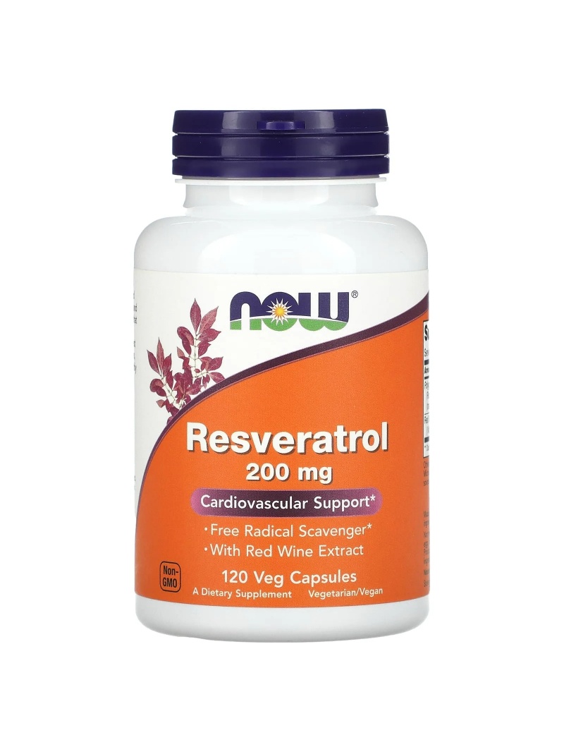NOW FOODS Resveratrol 200 mg (Resveratrol, kardiovaskulárny systém) 120 vegetariánskych kapsúl