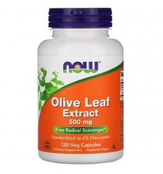 NOW FOODS Extrakt z olivových listov 500 mg (extrakt z olivových listov) 120 vegetariánskych kapsúl