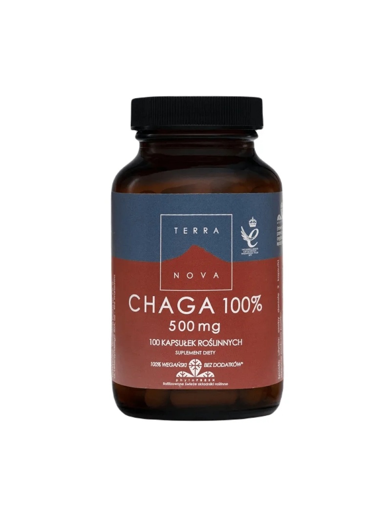 TERRANOVA Chaga 100% 500mg (ochrana proti voľným radikálom) 100 rastlinných kapsúl