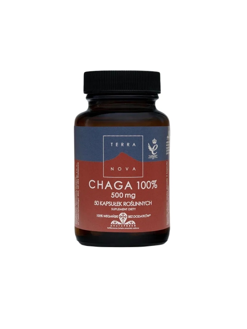 TERRANOVA Chaga 100% 500mg (ochrana proti voľným radikálom) 50 rastlinných kapsúl
