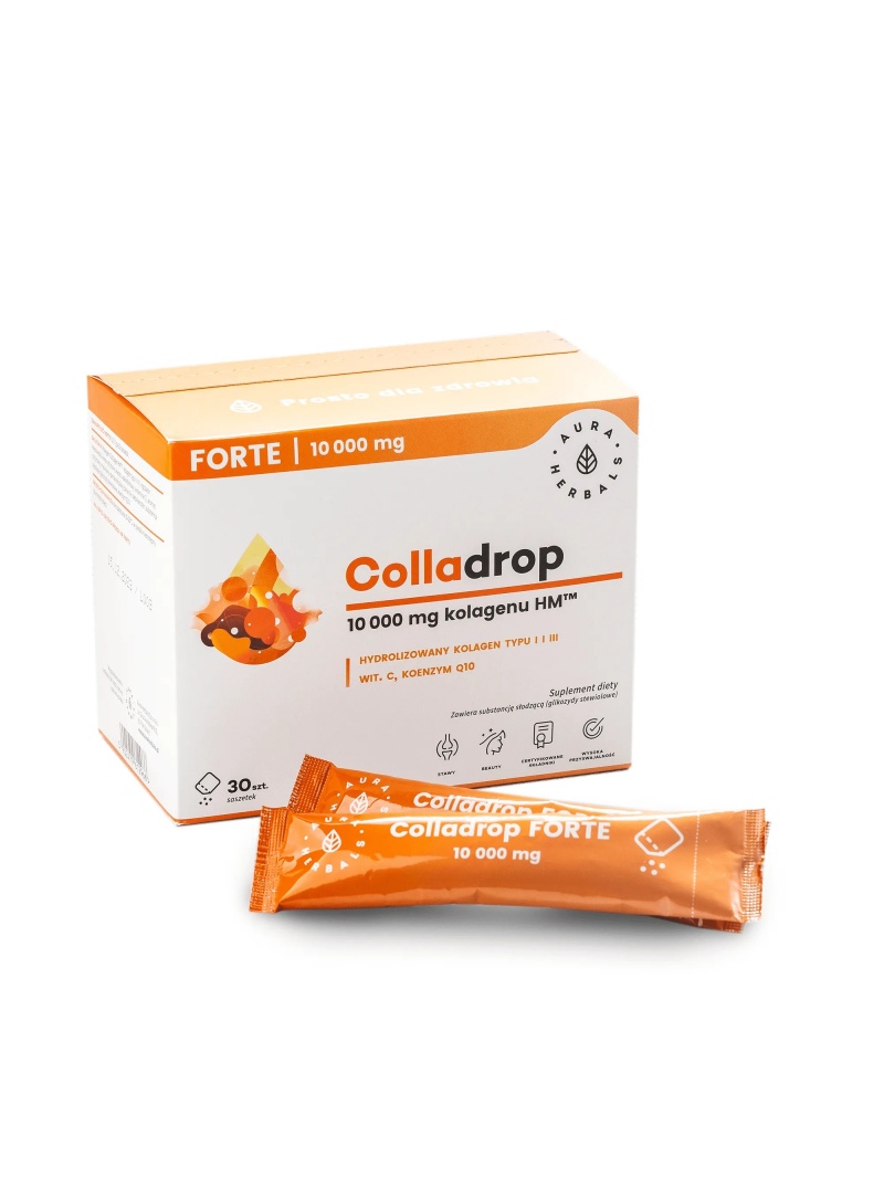 AURA HERBALS Colladrop Forte 10000 mg (morský kolagén) 30 vrecúšok