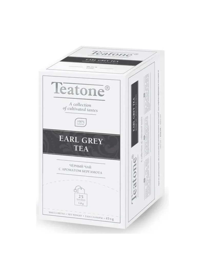 TEATONE čierny čaj Earl Grey (obálka) 25 vrecúšok
