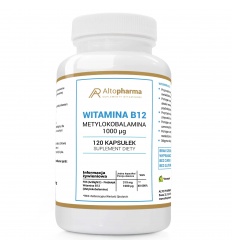 ALTO PHARMA Vitamín B12 metylkobalamín 1000 mcg 120 vegánskych kapsúl