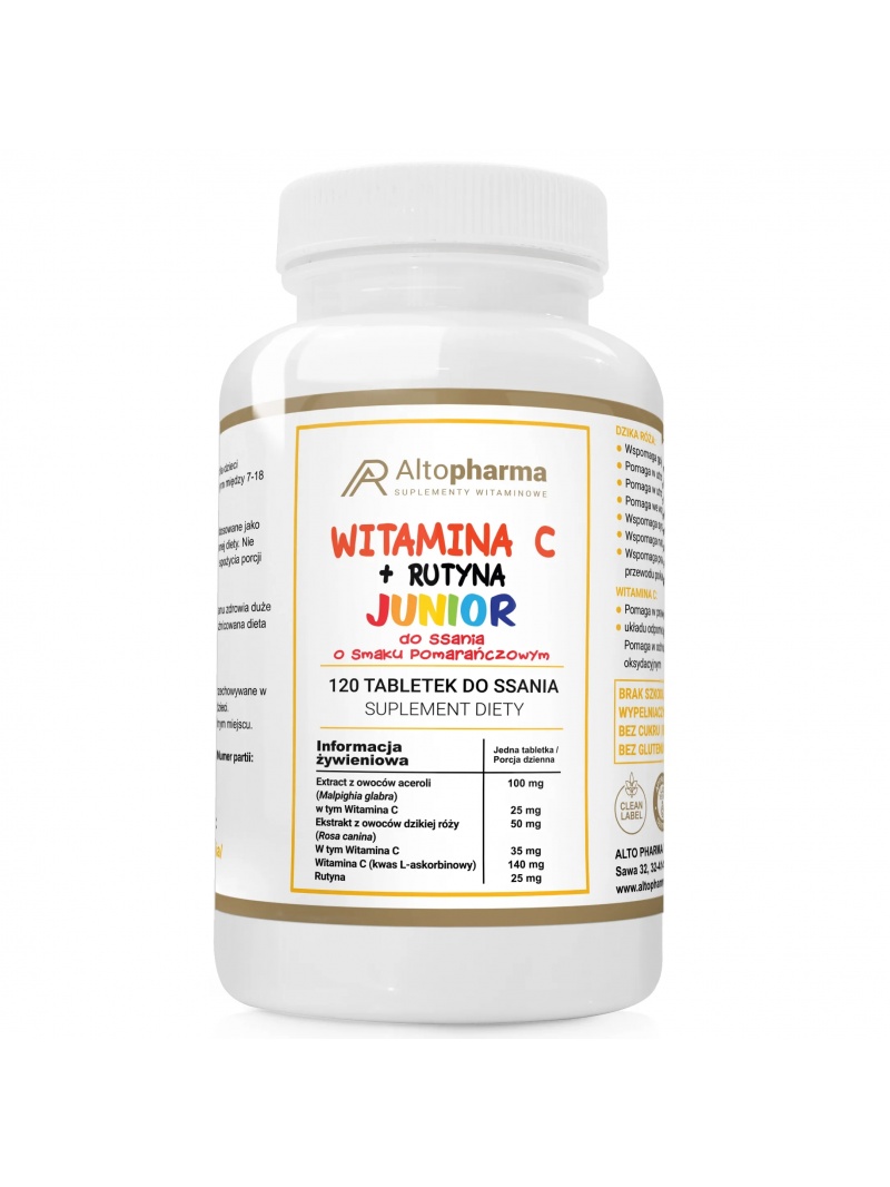 ALTO PHARMA Vitamín C + Rutín Junior 200 mg 120 pastiliek pomaranč