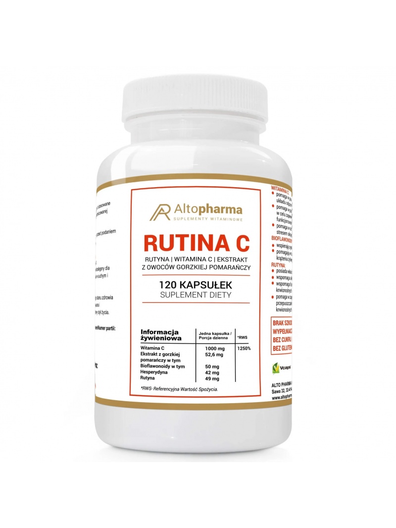 ALTO PHARMA Rutina C Vitamín C 1000 mg (podpora imunity) 120 vegánskych kapsúl