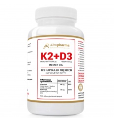 ALTO PHARMA Vitamín K2 MK7 Natto 200 µg + D3 100 µg 4000 IU v MCT 120 mäkkých kapsulách