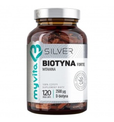 MYVITA Biotín Silver 2500 mcg (vlasy, pokožka, nechty) 120 vegánskych kapsúl
