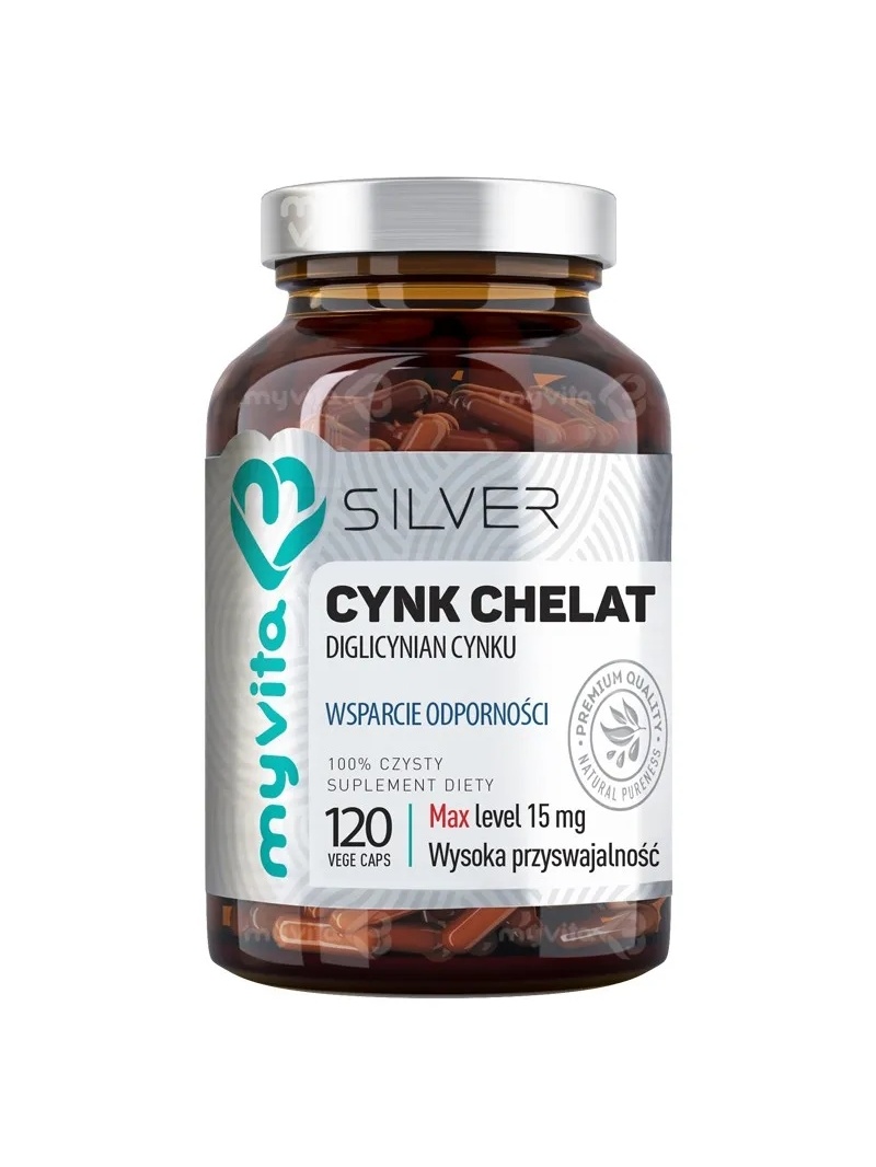 MYVITA Zinc Chelát Silver (podpora imunity) 120 vegánskych kapsúl