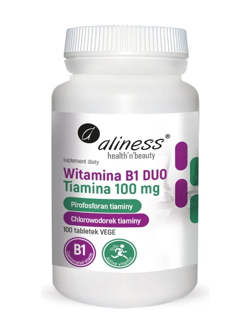 ALINESS Vitamín B1 DUO (tiamín, nervový systém) 100 mg 100 vegánskych tabliet