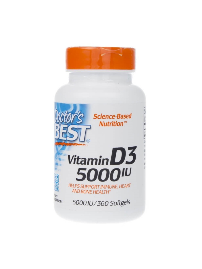 Doctor's Best Vitamín D3 5000 IU - 360 kapsúl