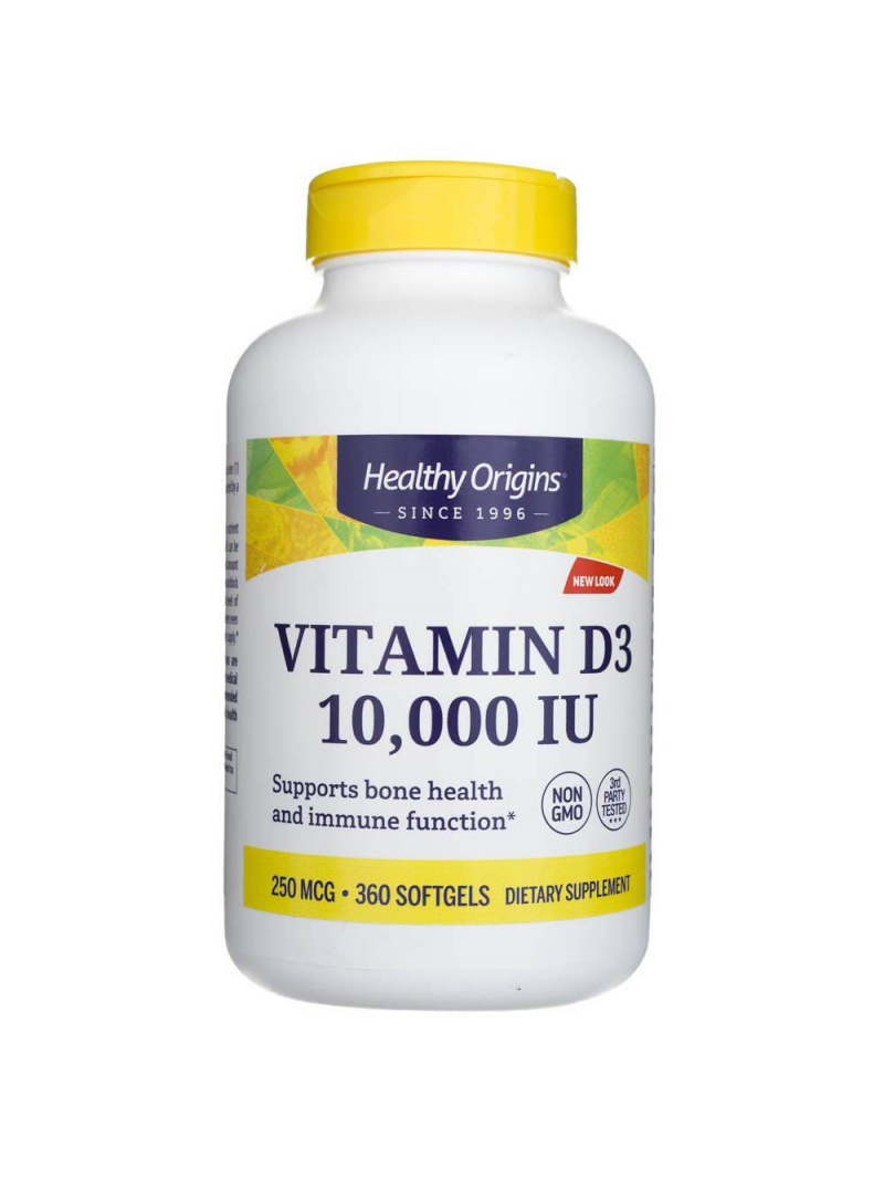 Healthy Origins Vitamín D3 10000 IU - 360 kapsúl prasa