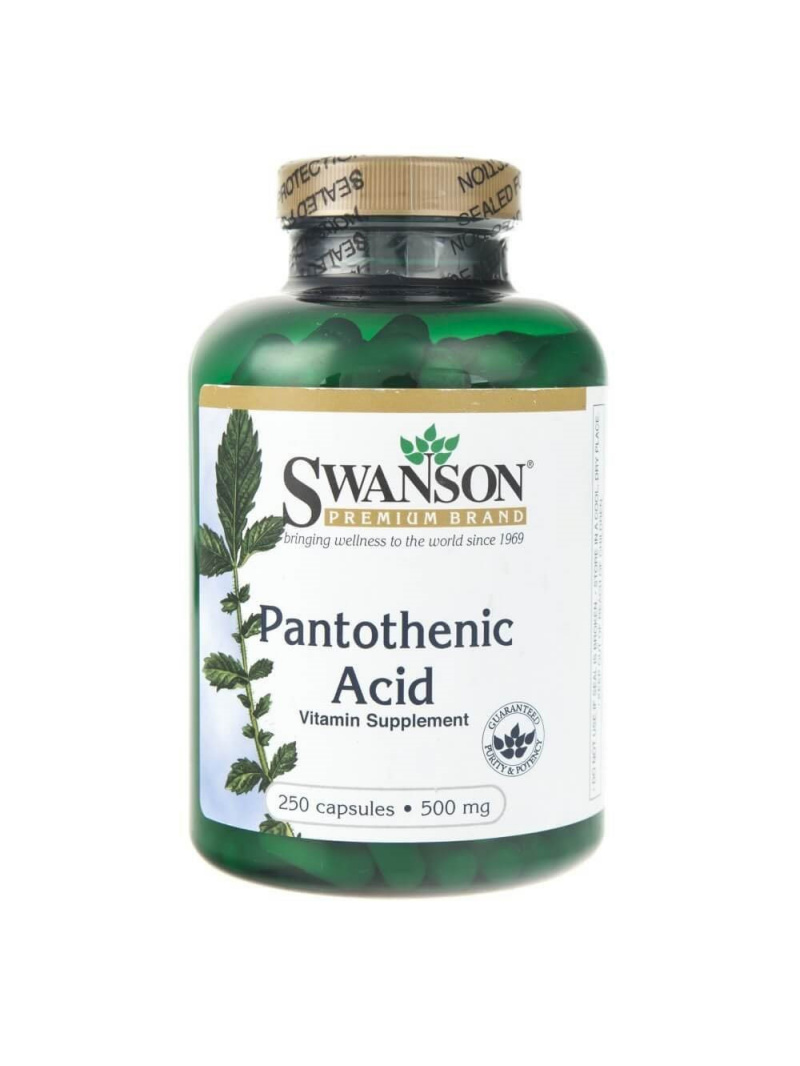 Swanson kyselina pantoténová (kyselina pantoténová) 500 mg – 250 kapsúl