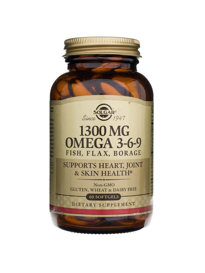 Solgar Omega 3-6-9 z rýb, ľanového semena a boráku lekárskeho - 60 kapsúl