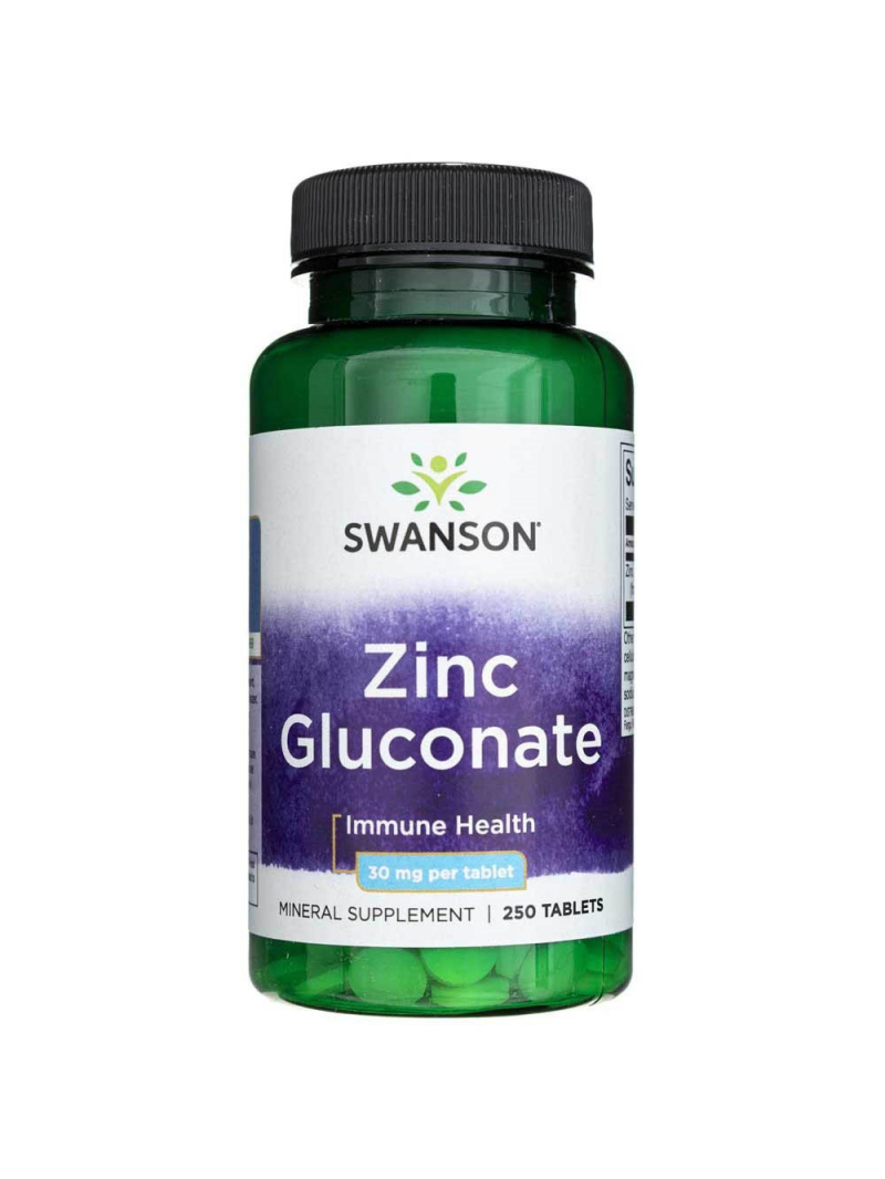 Swanson zinok zinok (glukonát) 30 mg - 250 tabliet